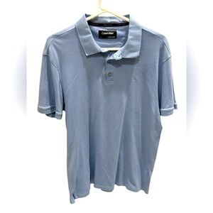 Calvin Klein Men's Blue Polo Shirt Soft Style Size Large